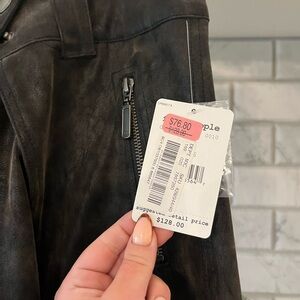 Free People Black Leather Jacket